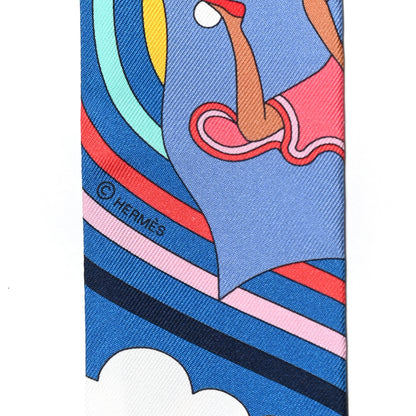 Hermes Silk Carres Volants Twilly Bleu Jaune Vif Multicolor 3 of 4