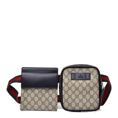 Gucci GG Supreme Monogram Web Belt Bag Black 1 of 10