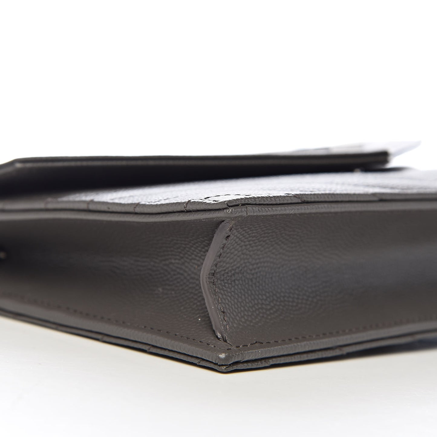 Grain De Poudre Matelasse Chevron Monogram Envelope Chain Wallet Coal