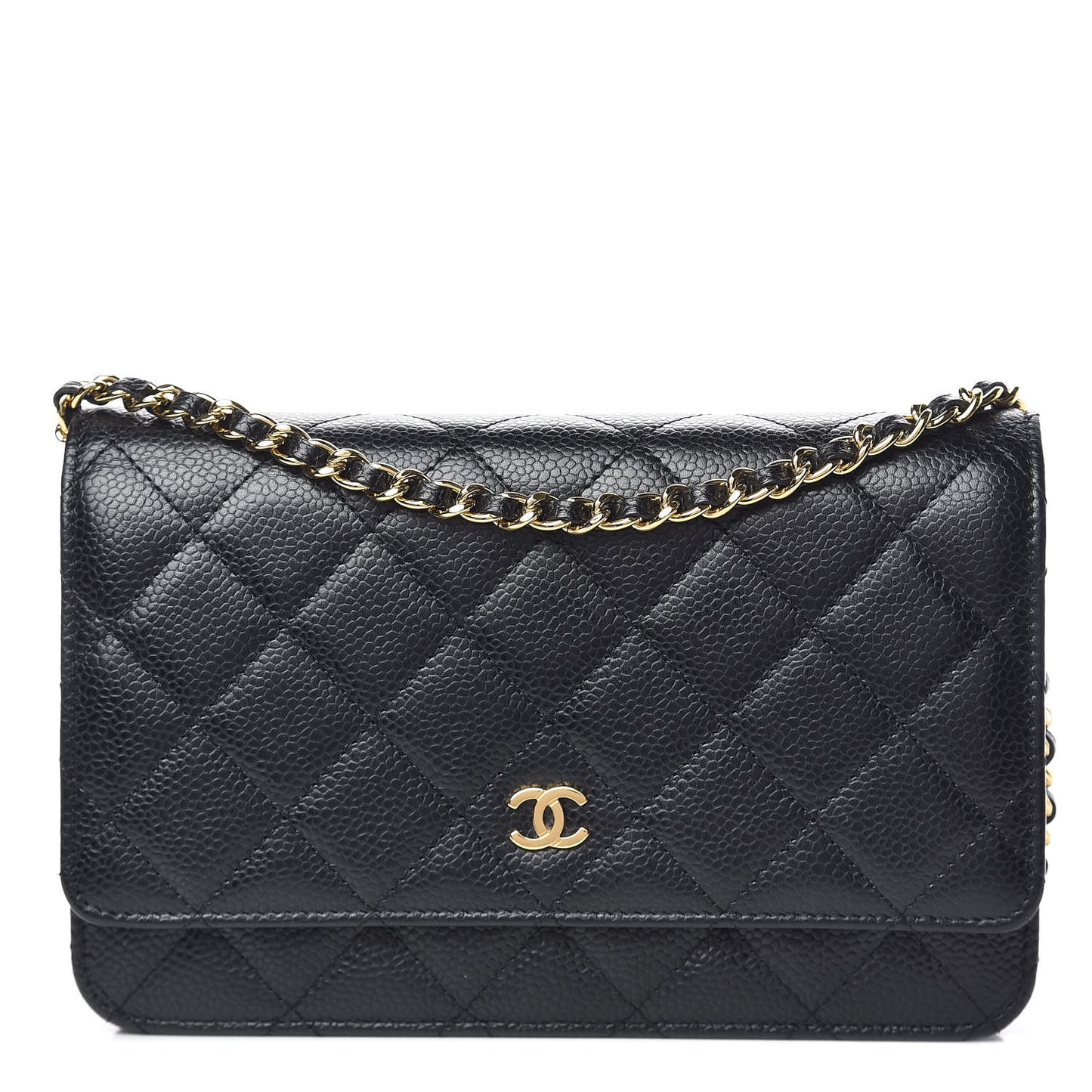Caviar Quilted Wallet On Chain WOC Black