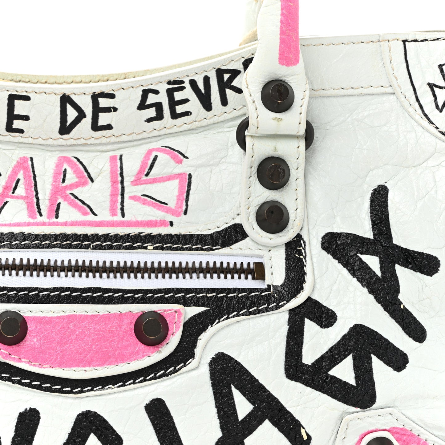 Agneau Graffiti All Over Classic Hardware S City White Multicolor