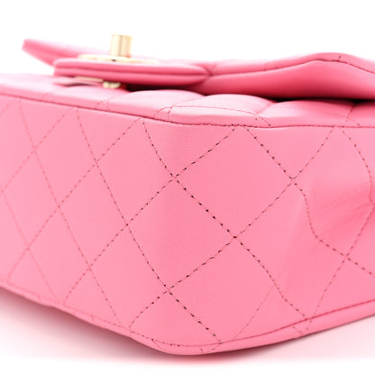 Chanel Lambskin Quilted Mini Top Handle Rectangular Flap Light Pink 10 of 12