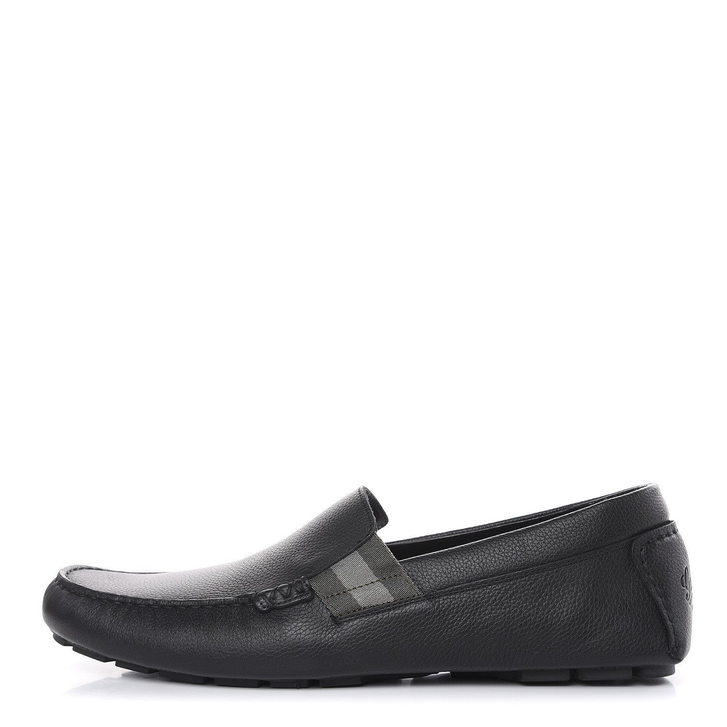 Gucci Calfskin Web Mens Driver Loafers 12 Black 1 of 9