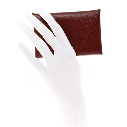 Hermes Epsom Calvi Card Case Rouge H 2 of 7