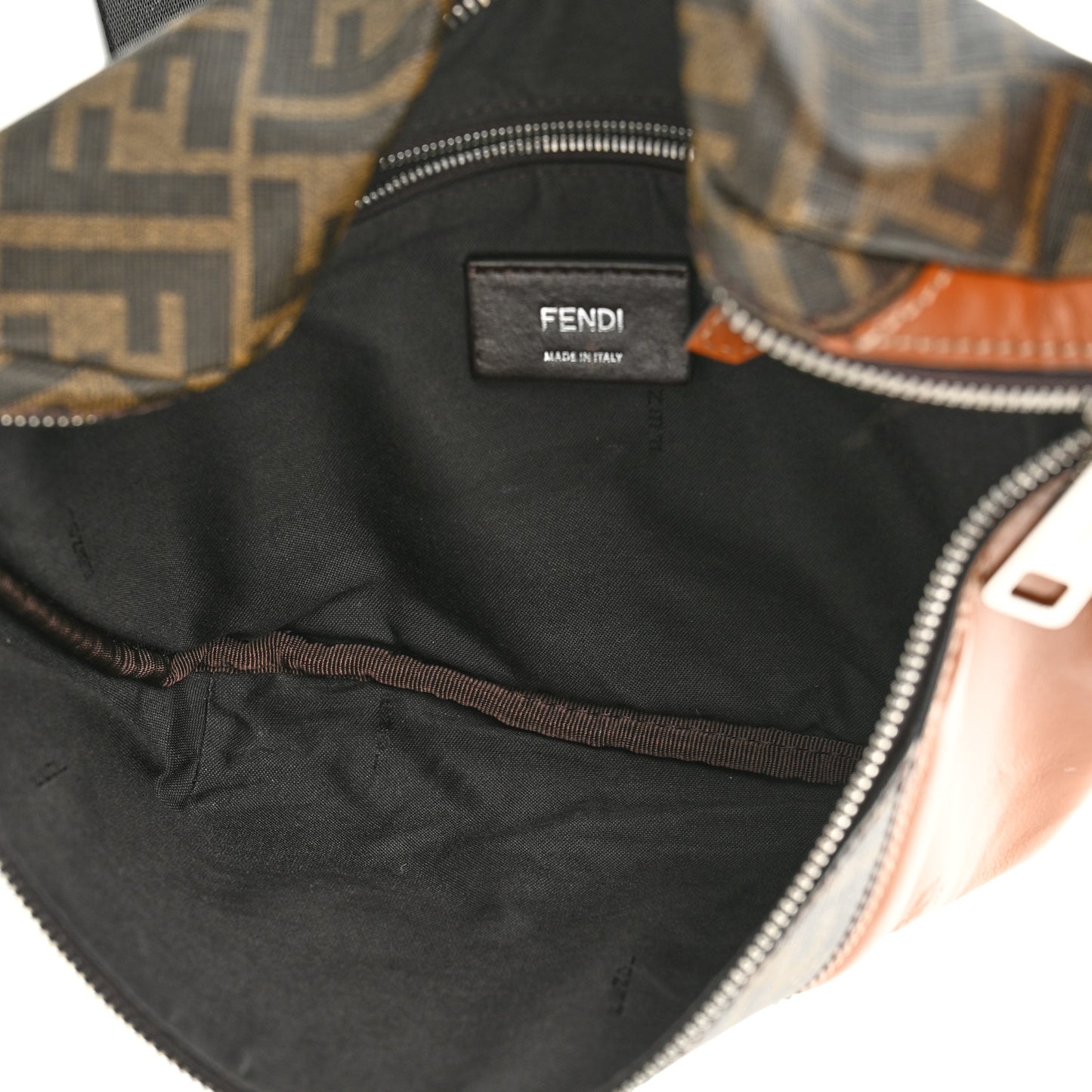 Glazed Fabric Vitello King FF 1974 Diagonal Belt Bag Tobacco Moro Cuoio