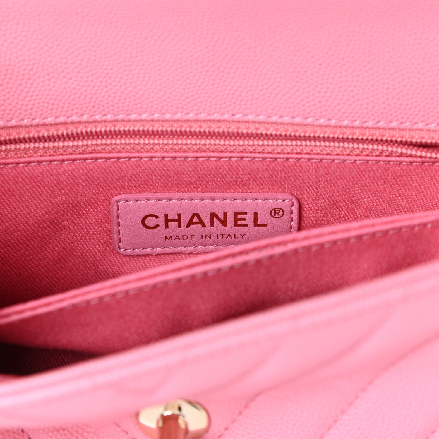 Chanel Caviar Chevron Quilted Mini Coco Handle Flap Pink 6 of 10