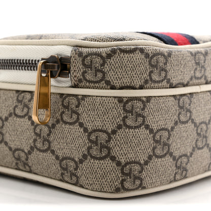 Gucci GG Supreme Monogram Web Mini Ophidia Double Zip Messenger Bag Beige Ebony Mystic White 9 of 12