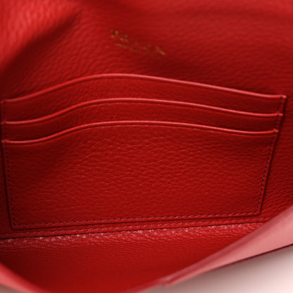 Prada Vitello Grain Envelope Wallet Rosso 5 of 10