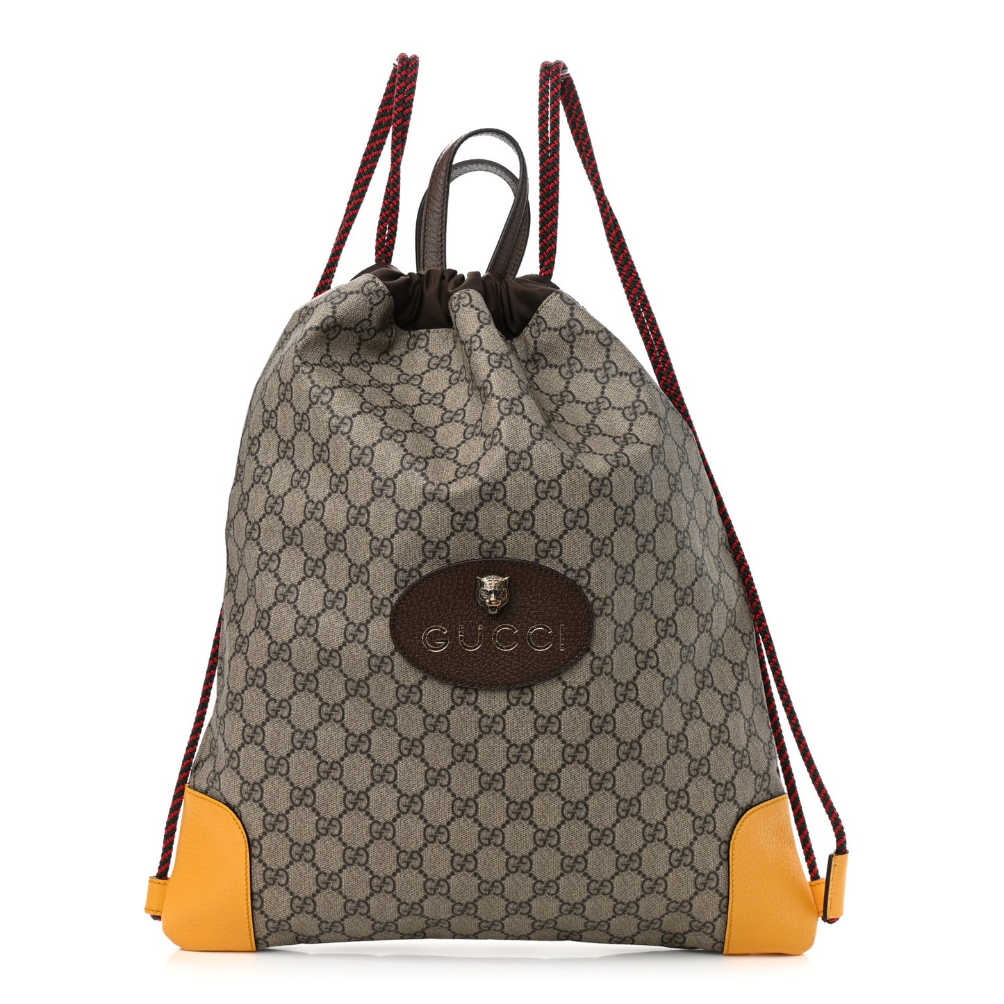 GG Supreme Monogram Neo Vintage Drawstring Backpack Beige New Acero Crop