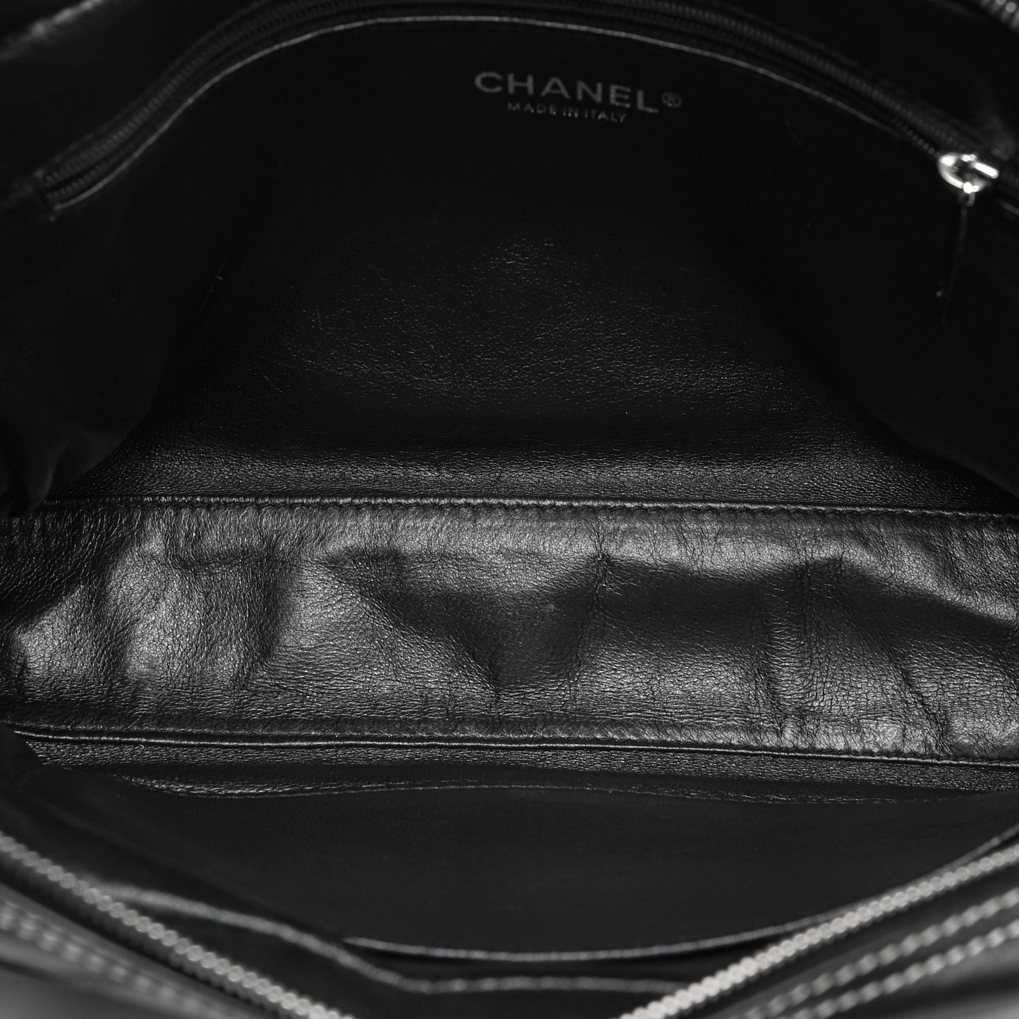 Lambskin Square Stitched Shoulder Bag Black