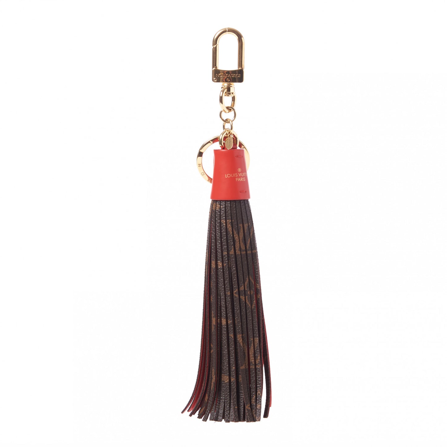Monogram Tassel Bag Charm Red