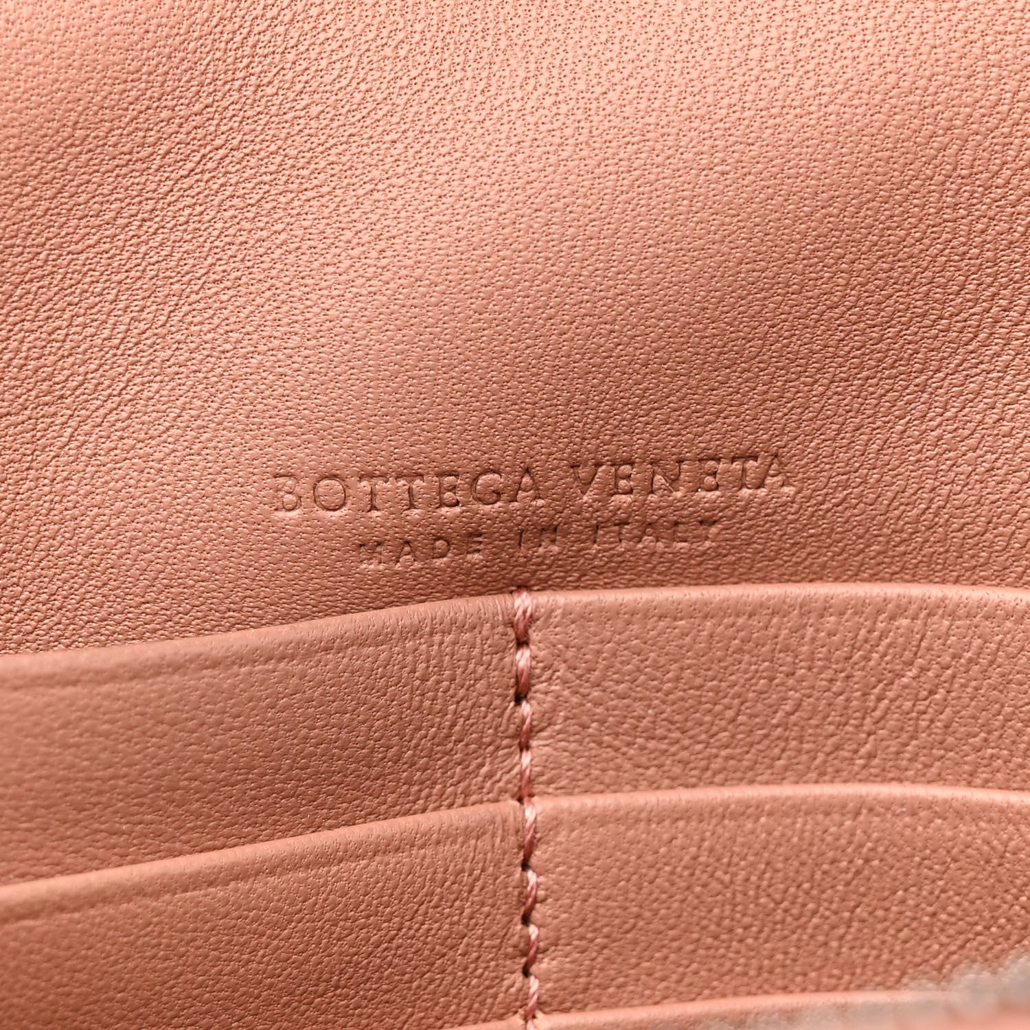 Bottega Veneta Nappa Intrecciato Checker Chain Wallet Beige Red 6 of 15