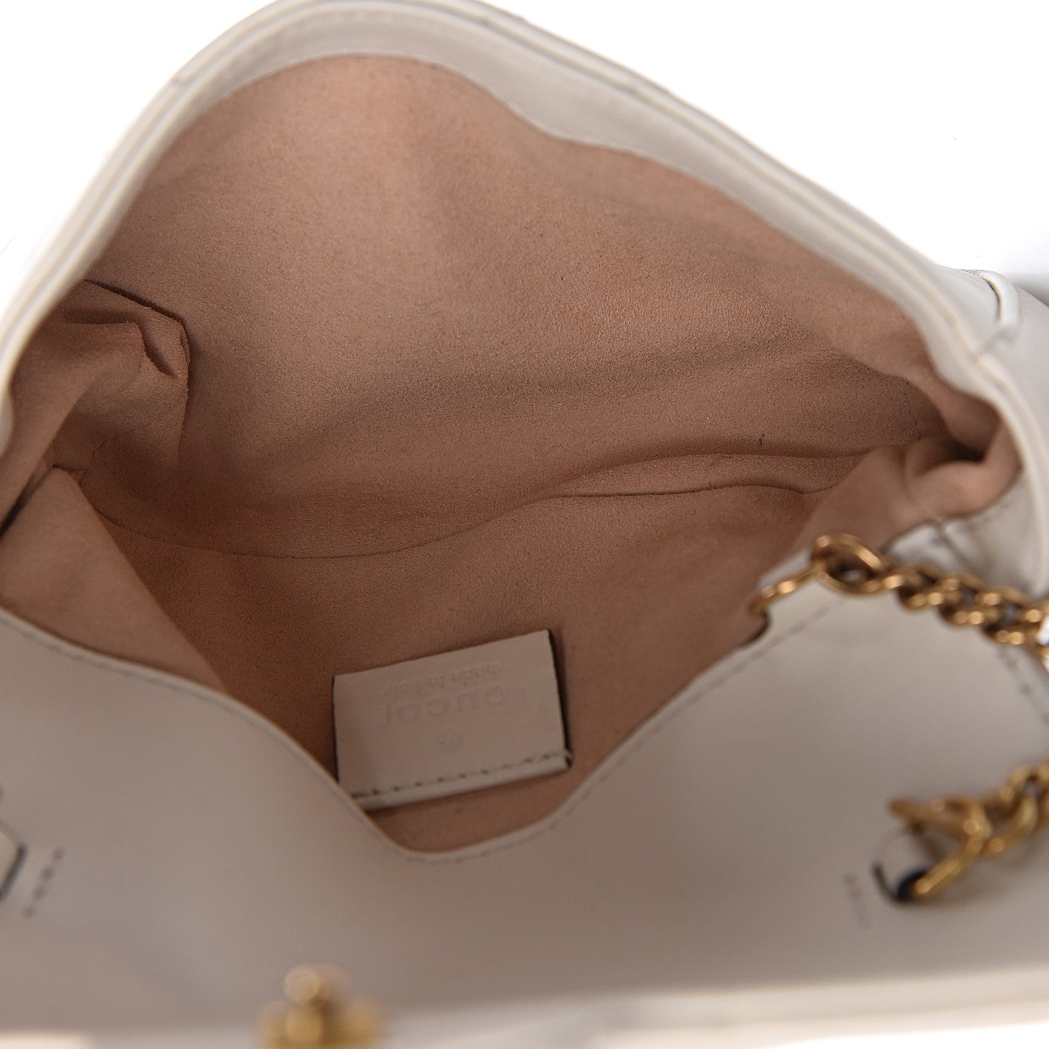 Gucci Calfskin Matelasse Super Mini GG Marmont Shoulder Bag White 5 of 12