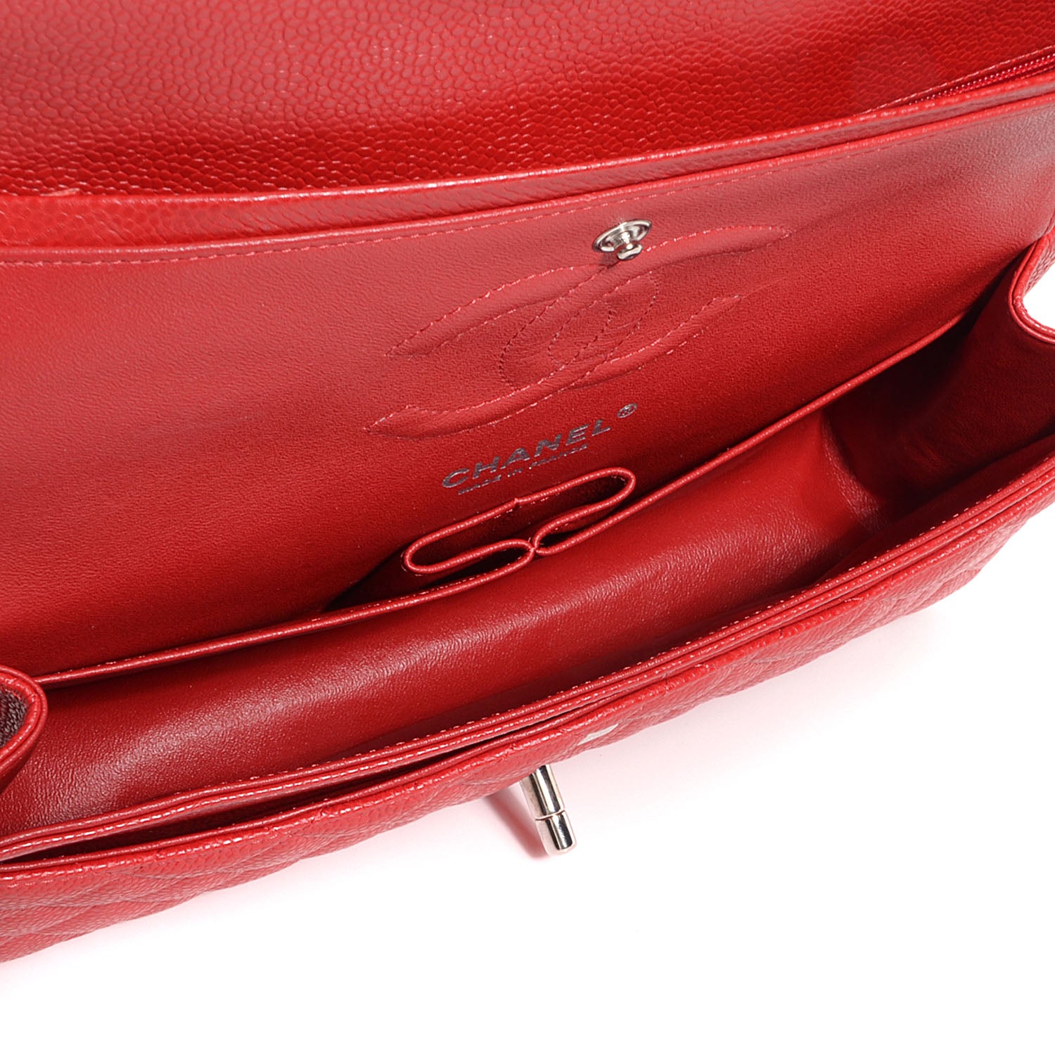 Chanel Caviar Quilted Medium Double Flap Red 4 of 8