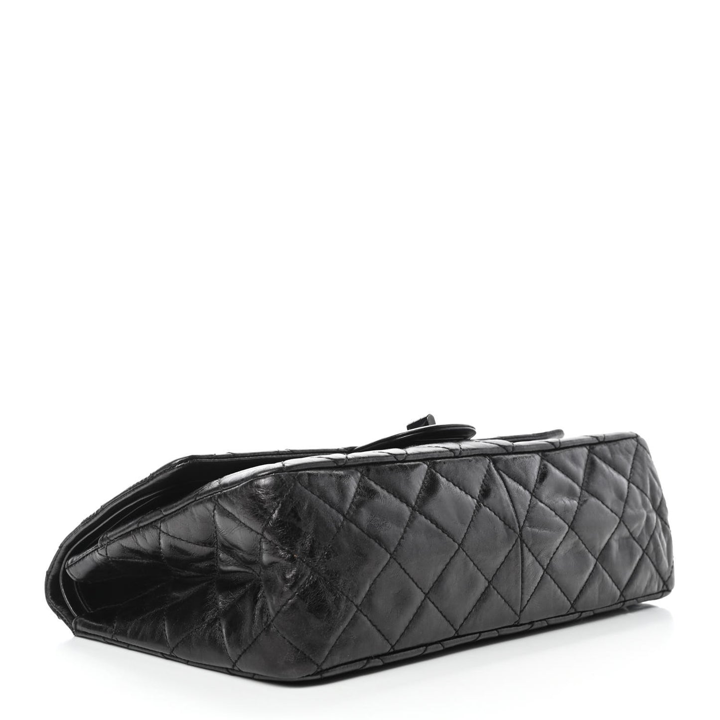Metallic Aged Calfskin Quilted 2.55 Reissue 227 Flap So Black