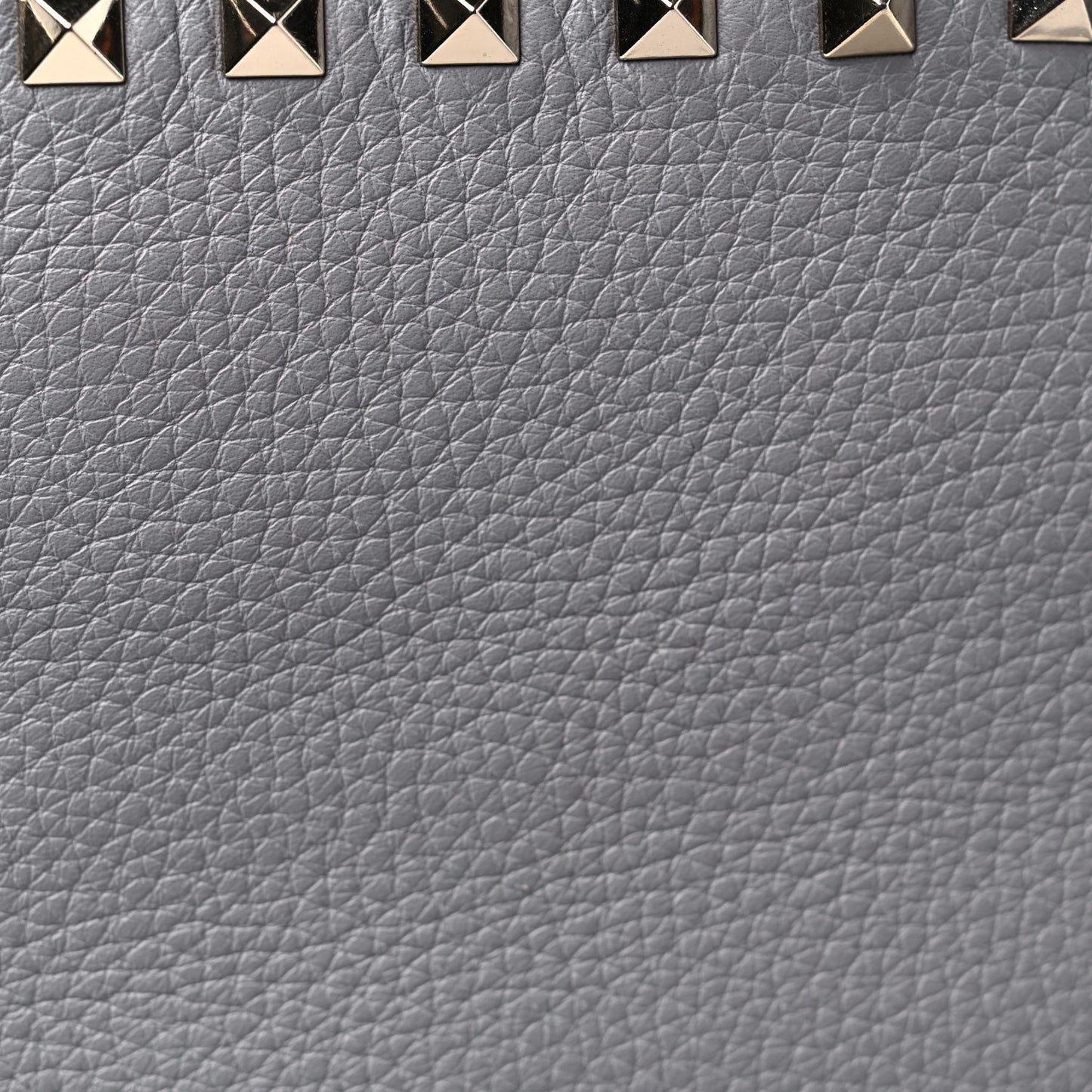 Grained Calfskin Rockstud Shoulder Tote Perla