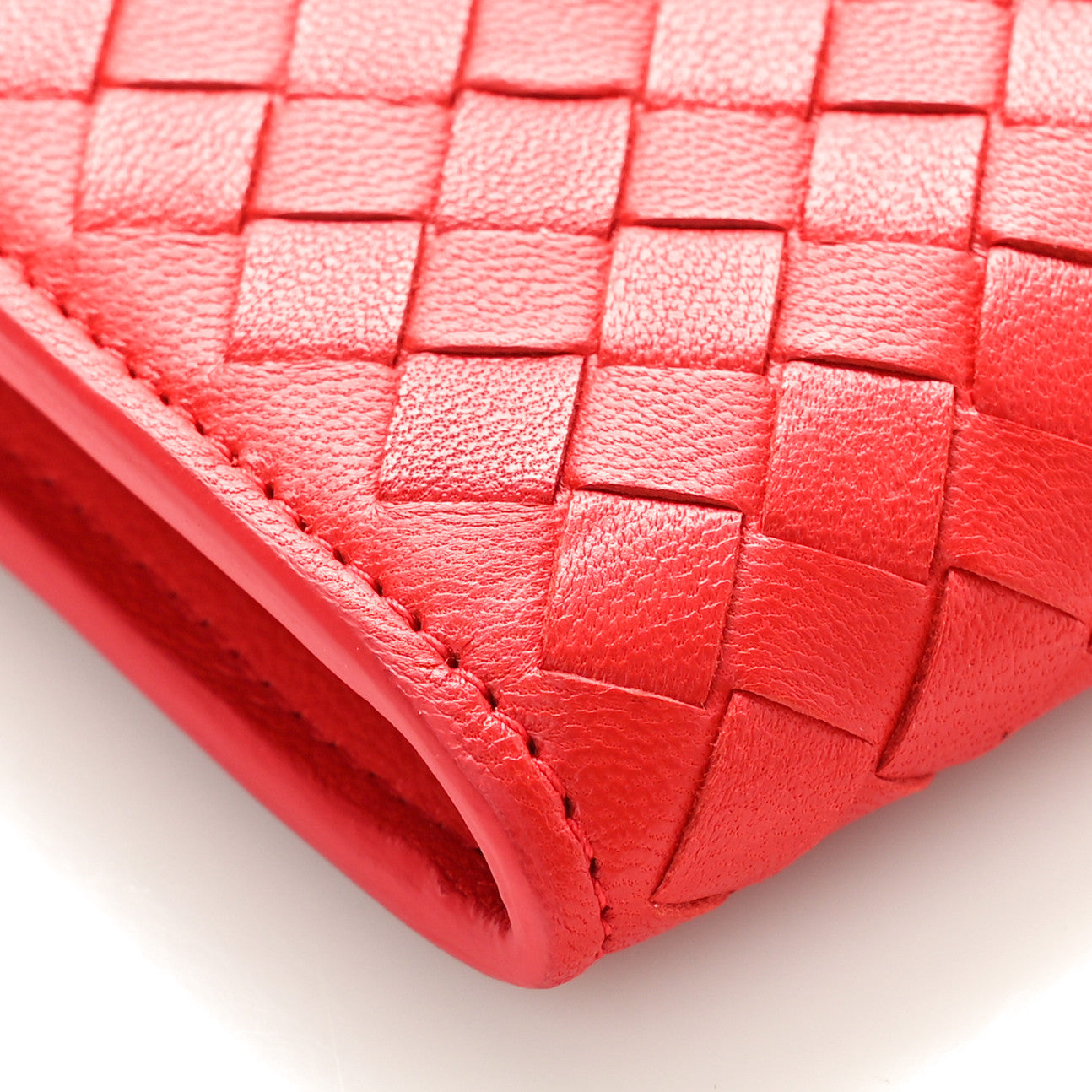 Bottega Veneta Nappa Intrecciato Wristlet Zip Wallet Red 11 of 12