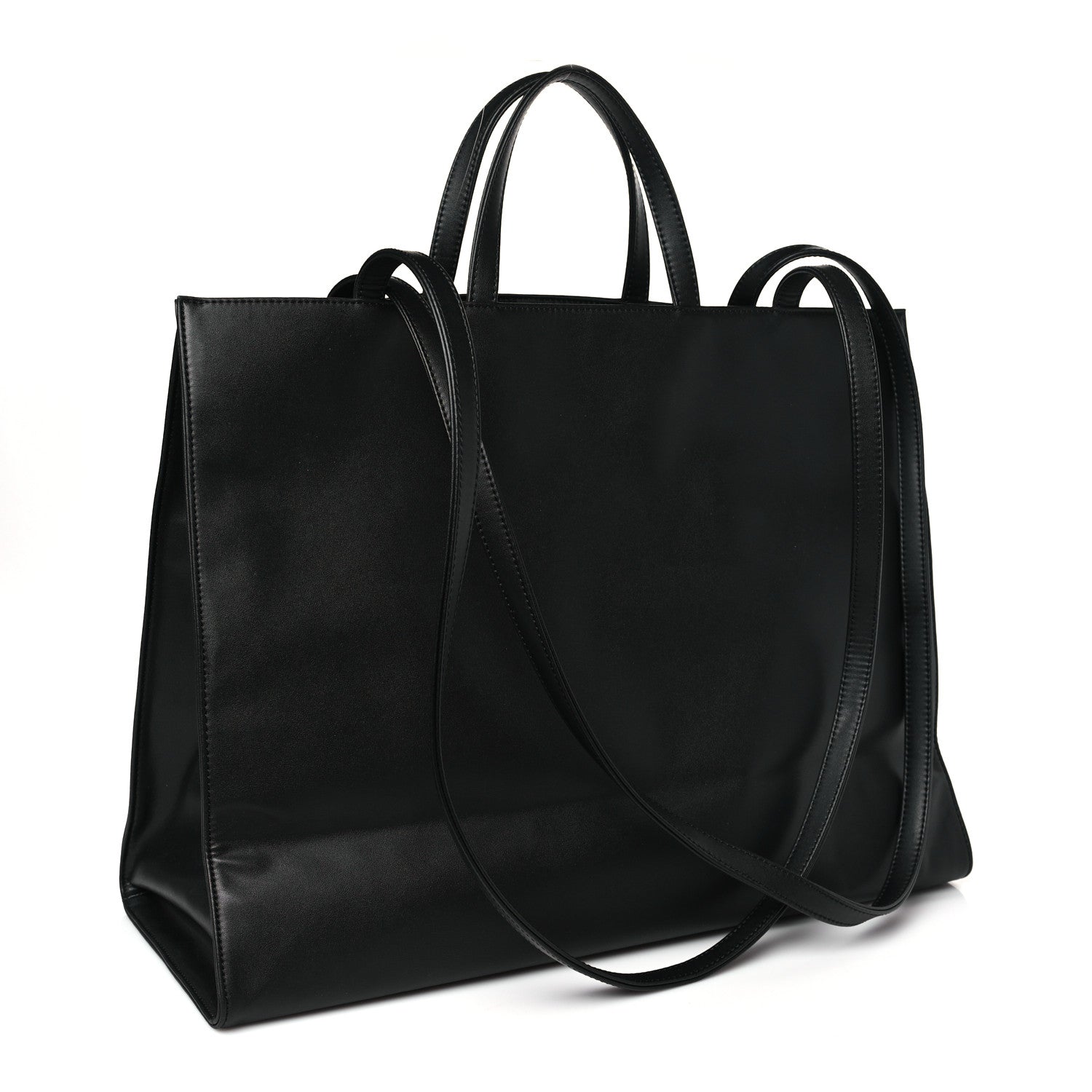 Telfar Vegan Leather Large Shopping Bag Black 3 of 8