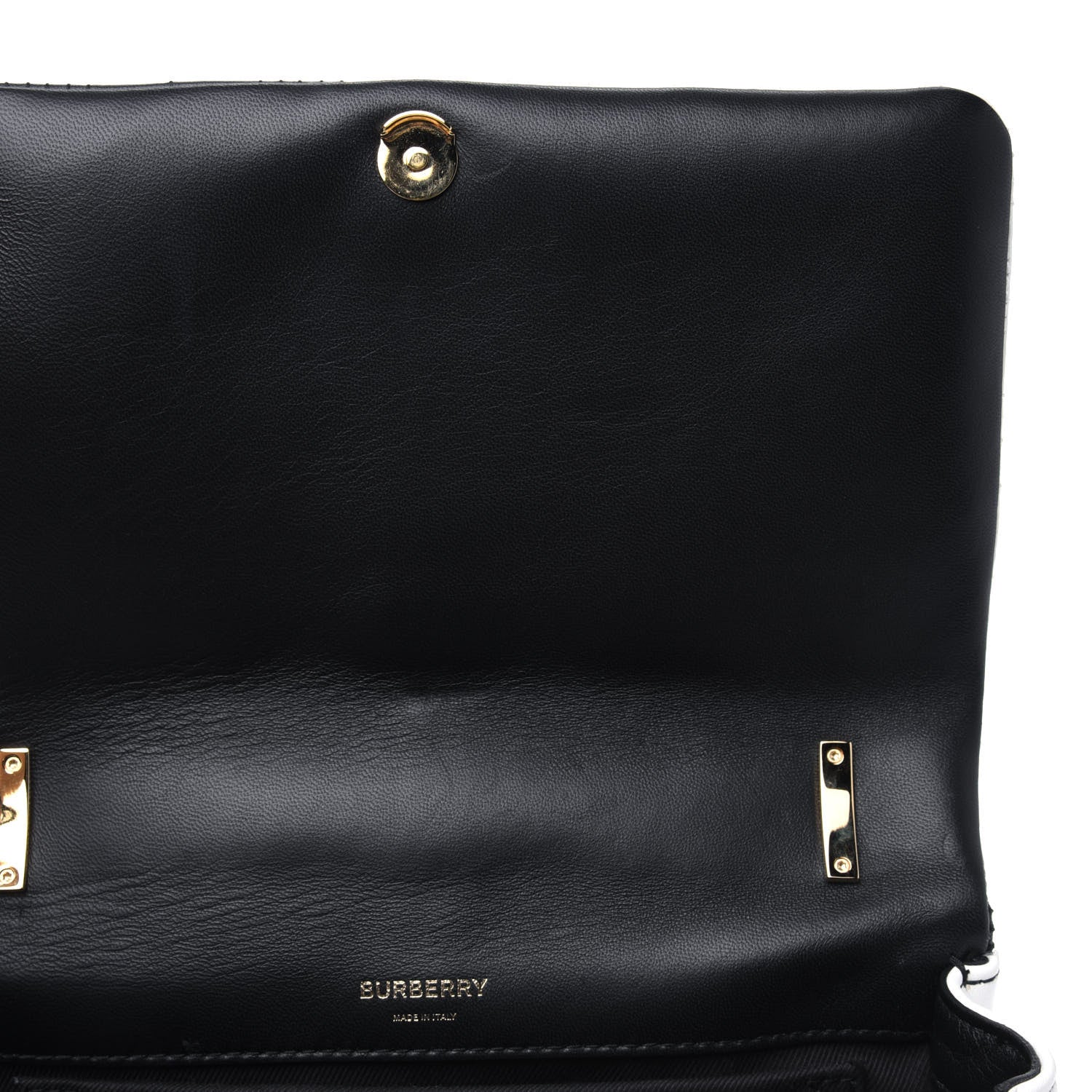 Burberry Lambskin Quilted Small Lola Bag White Black 8 of 15
