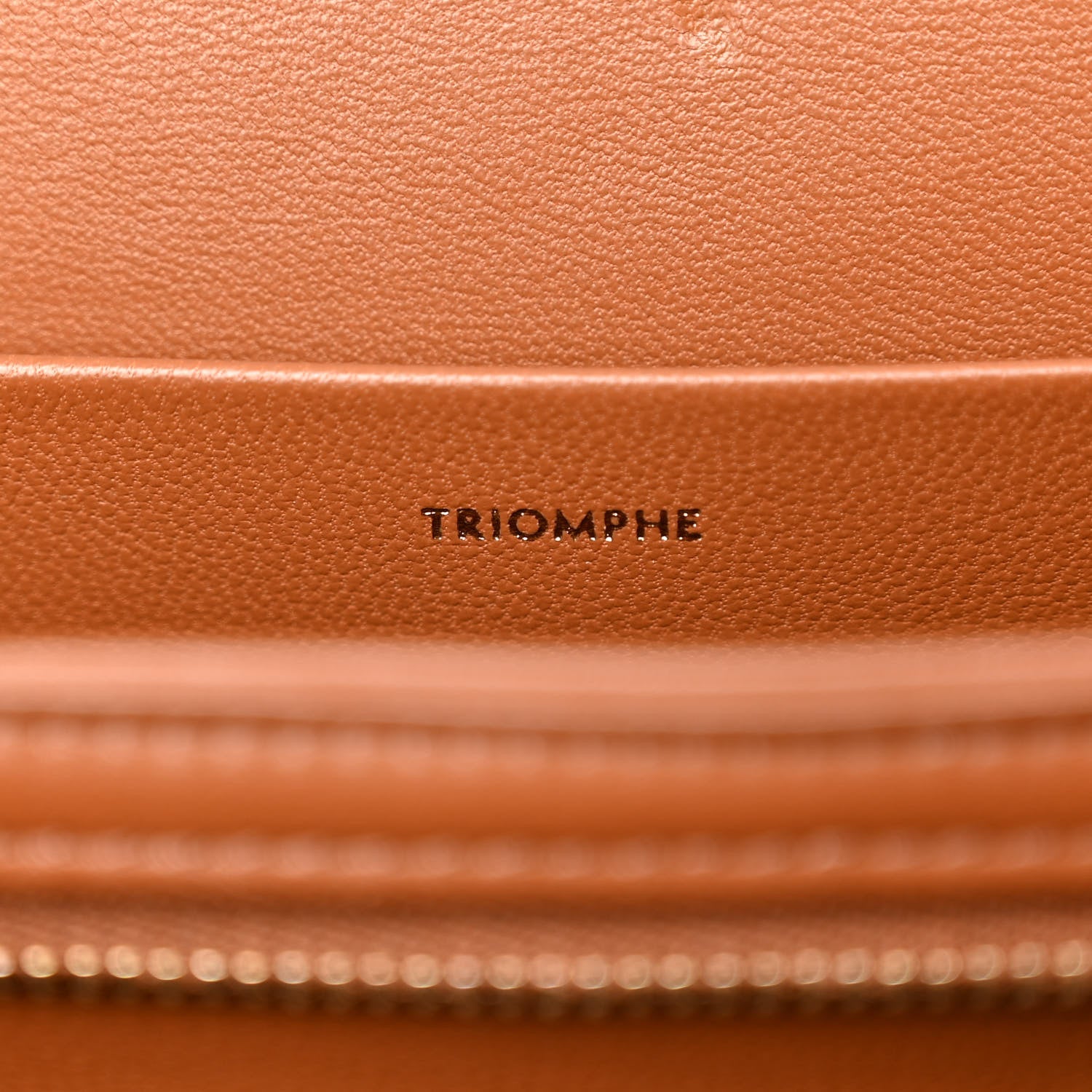 Celine Natural Calfskin Chaine Triomphe Jacquard Canvas Medium Triomphe Bag Navy Tan 6 of 10