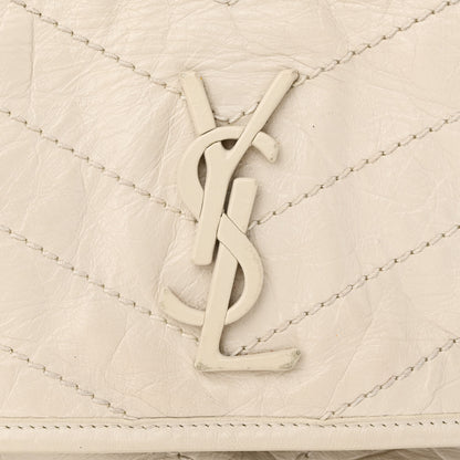 Saint Laurent Crinkled Calfskin Matelasse Monogram Medium Niki Chain Satchel Crema Soft 11 of 20