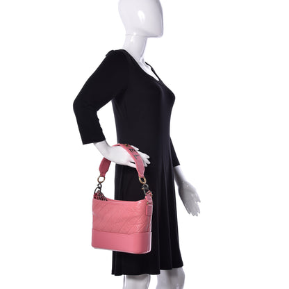 Chanel Aged Smooth Calfskin Quilted Medium Gabrielle Logo Hobo Pink 2 of 17