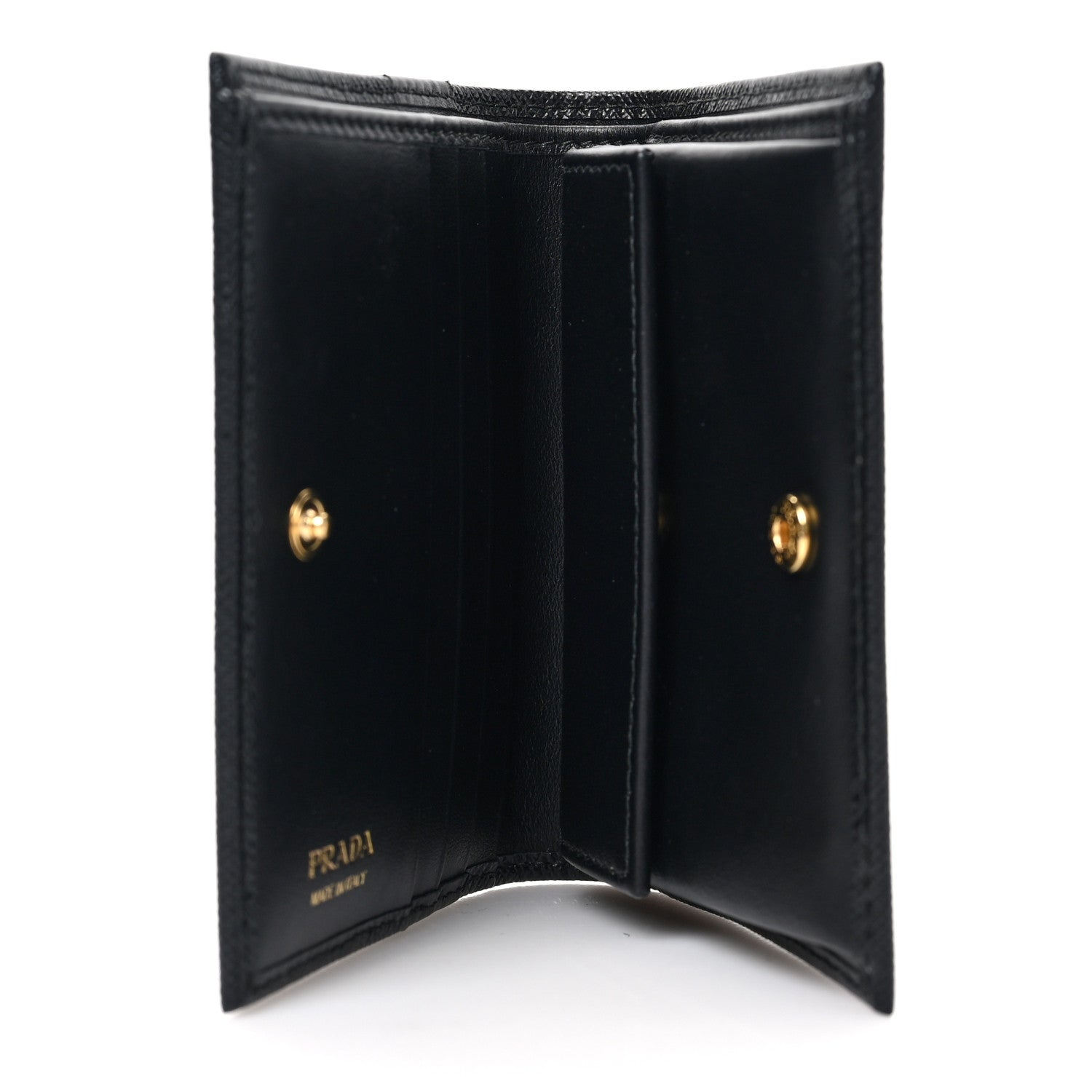 Prada Saffiano Monochrome Compact Wallet Black 5 of 6
