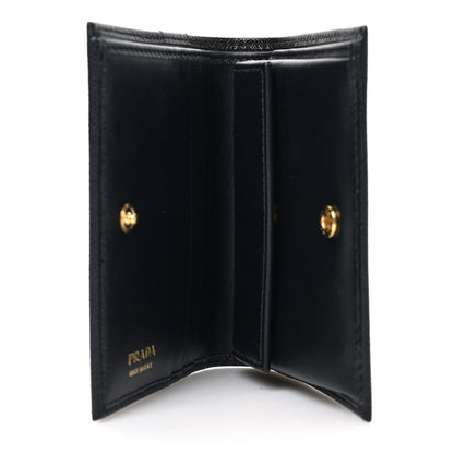 Prada Saffiano Monochrome Compact Wallet Black 5 of 6