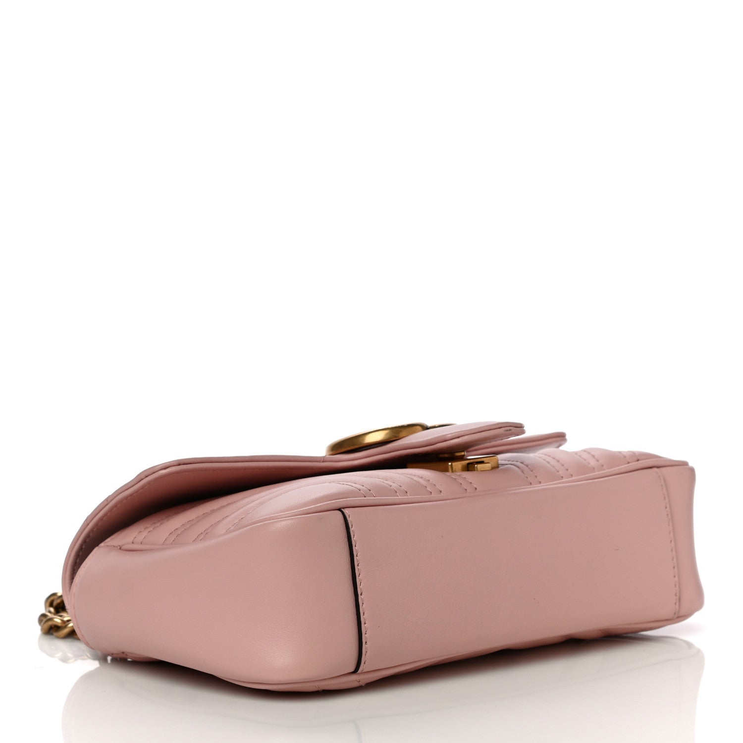 Gucci Calfskin Matelasse Mini GG Marmont Shoulder Bag Perfect Pink 4 of 13