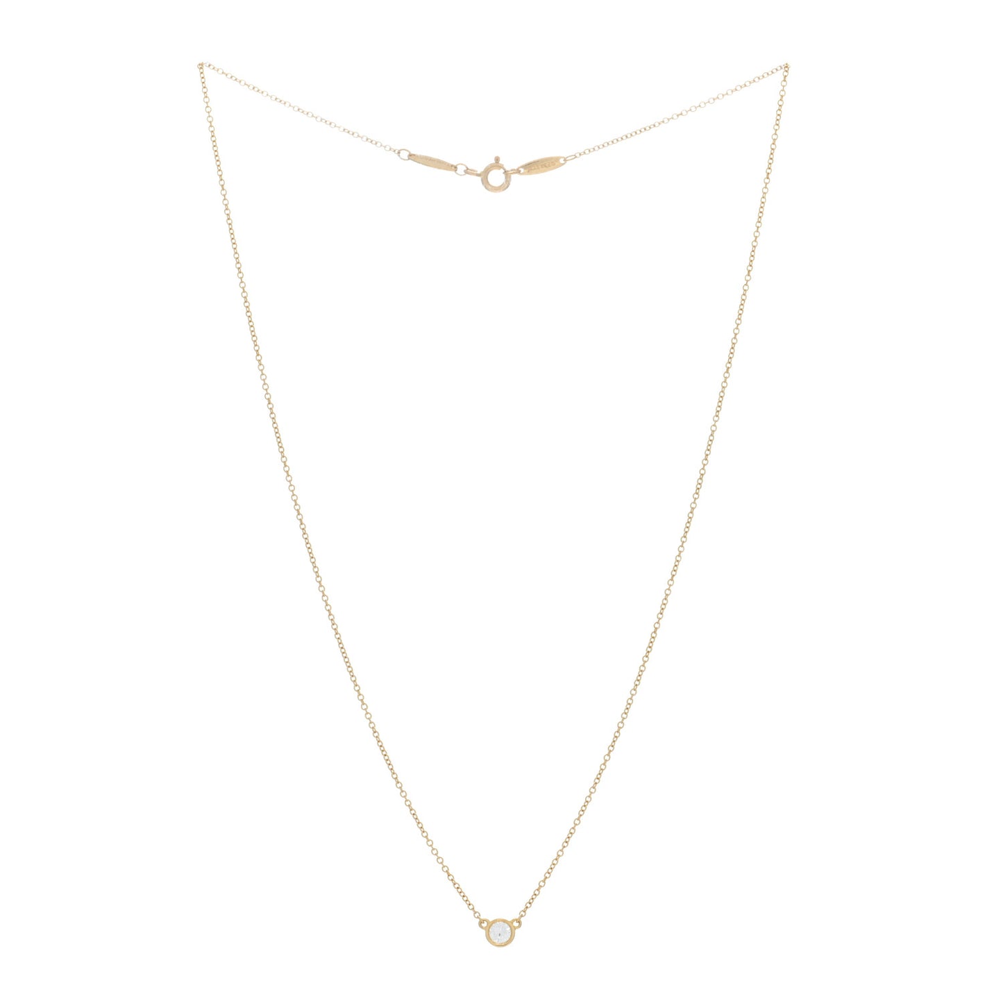 18K Yellow Gold Diamond .17ct Elsa Peretti Diamonds by the Yard Pendant Necklace