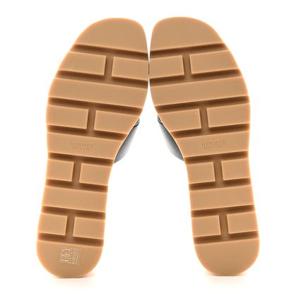 Hermes Calfskin Cork Eze 30 Sandals 39 Black 8 of 9