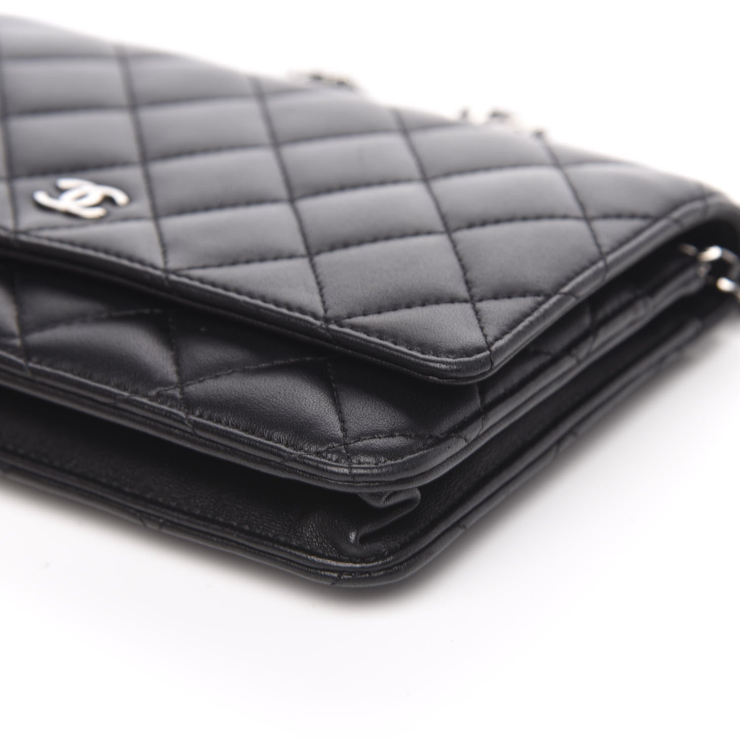 Chanel Lambskin Quilted Wallet On Chain WOC Black 11 of 14