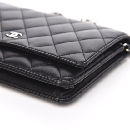 Chanel Lambskin Quilted Wallet On Chain WOC Black 11 of 14