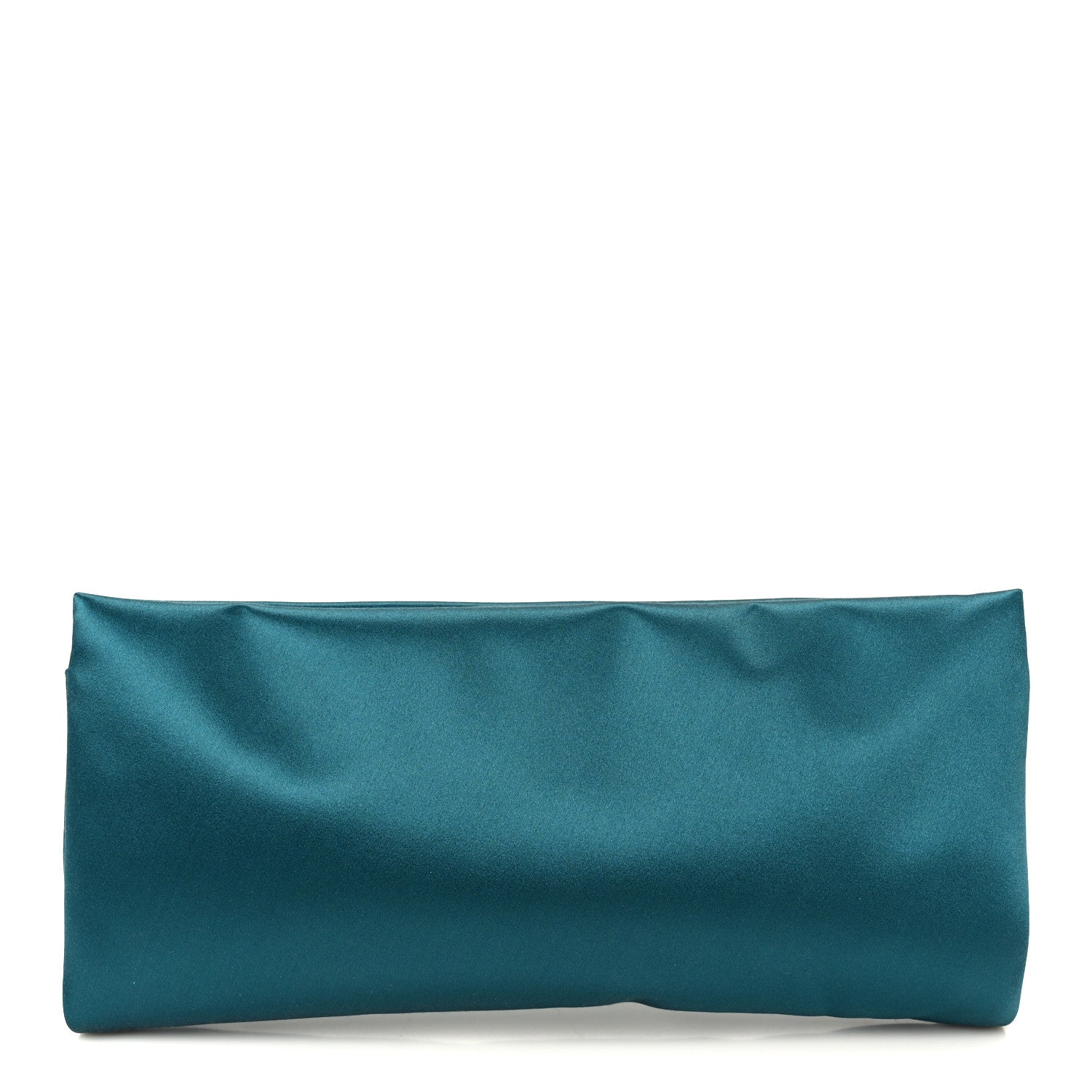 Saint Laurent Satin Evening Soft Clutch Turchese 1 of 9