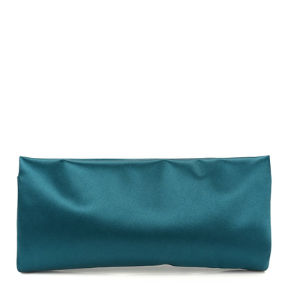 Saint Laurent Satin Evening Soft Clutch Turchese 1 of 9