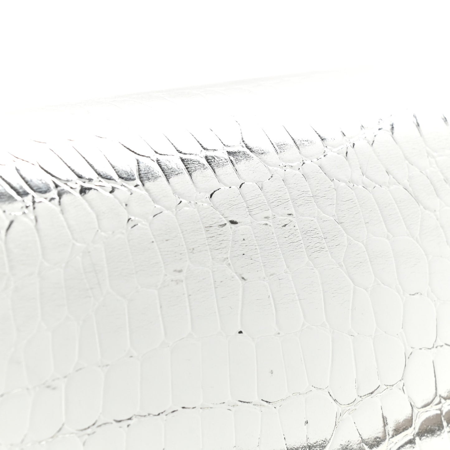 Metallic Patent Crocodile Embossed Small TB Shoulder Bag Silver