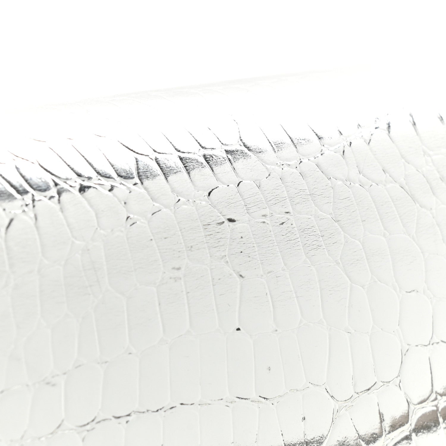 Burberry Metallic Patent Crocodile Embossed Small TB Shoulder Bag Silver 10 of 12