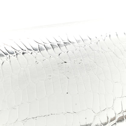 Burberry Metallic Patent Crocodile Embossed Small TB Shoulder Bag Silver 10 of 12