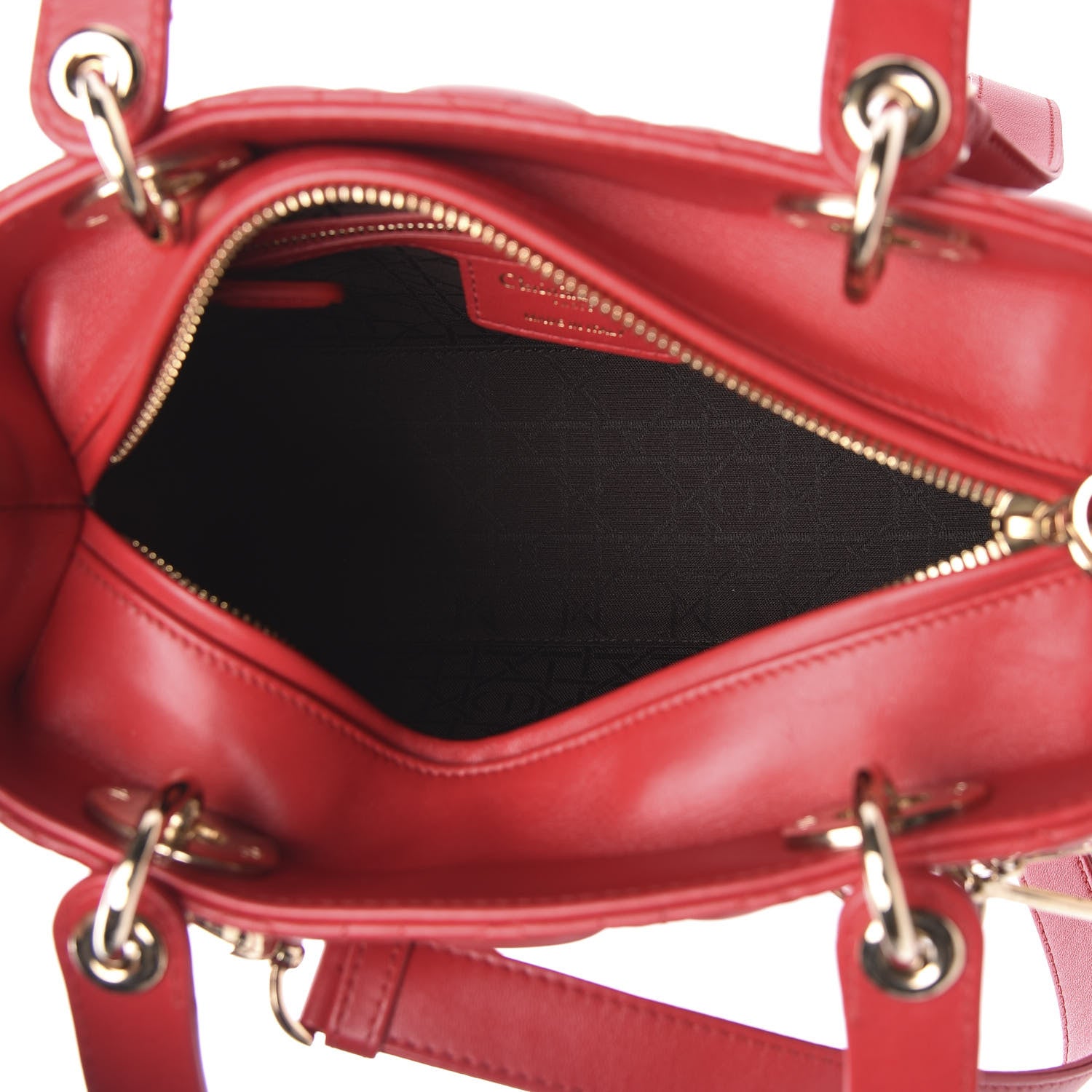Christian Dior Lambskin Cannage Medium Lady Dior Red 5 of 10