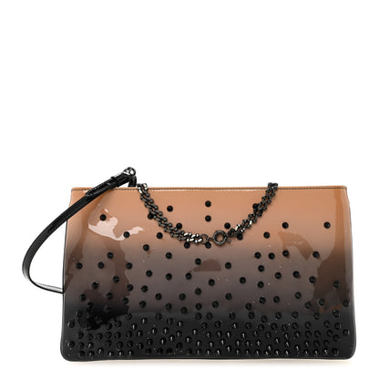 Christian Louboutin Patent Degrade Loubiposh Spiked Clutch Nude Black 1 of 10