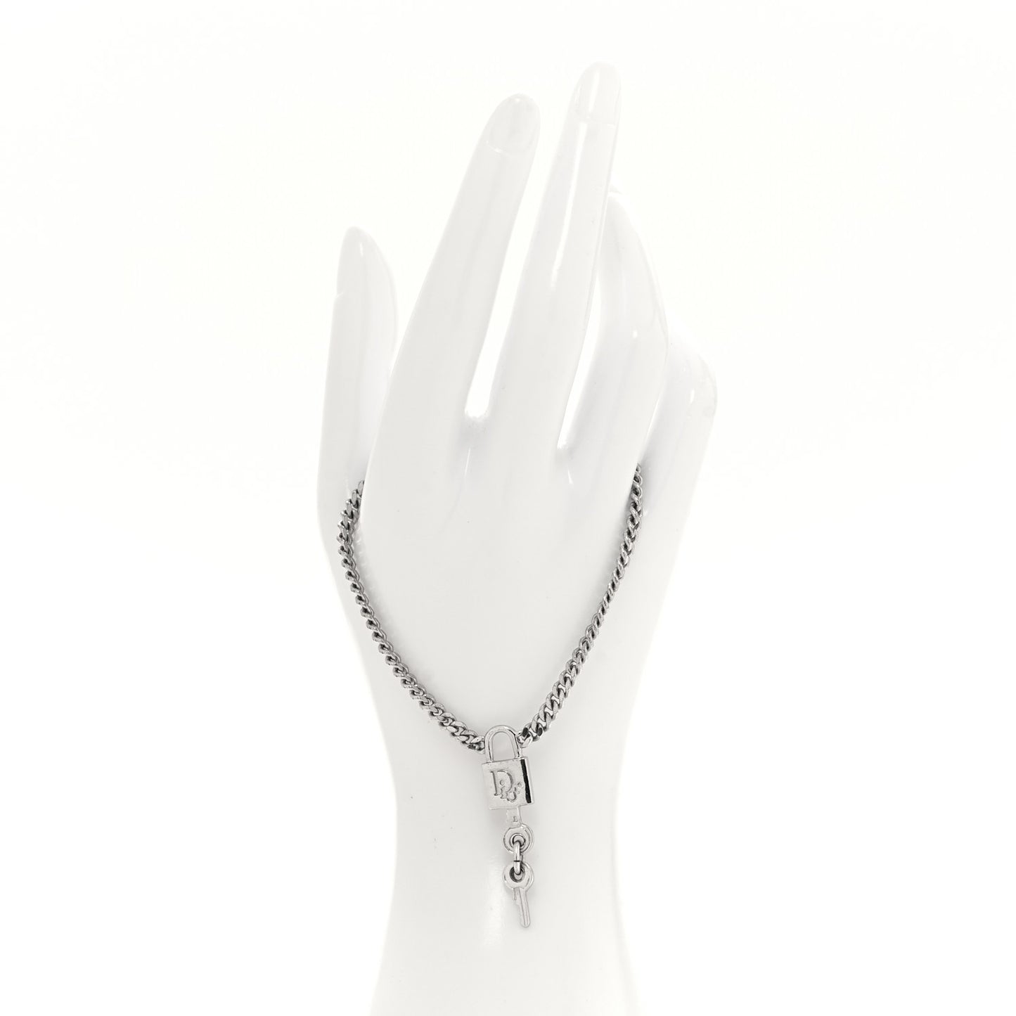 Metal Lock and Key Bracelet Silver