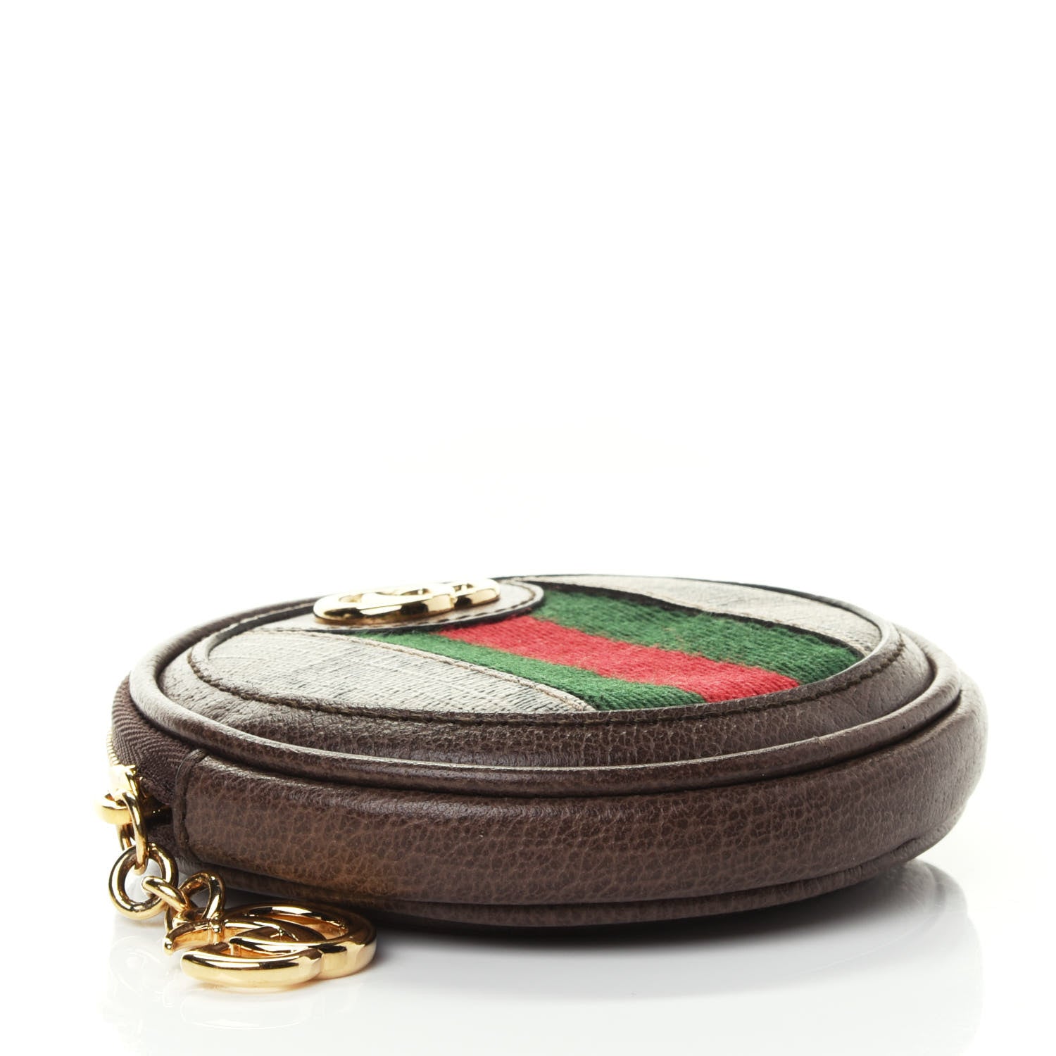 Gucci GG Supreme Monogram Web Ophidia Round Coin Purse Beige New Acero 3 of 4