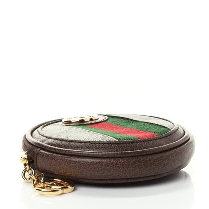 Gucci GG Supreme Monogram Web Ophidia Round Coin Purse Beige New Acero 3 of 4