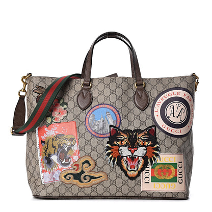 Gucci Soft GG Supreme Monogram Courrier Medium Crossbody Tote Beige New Acero 1 of 11