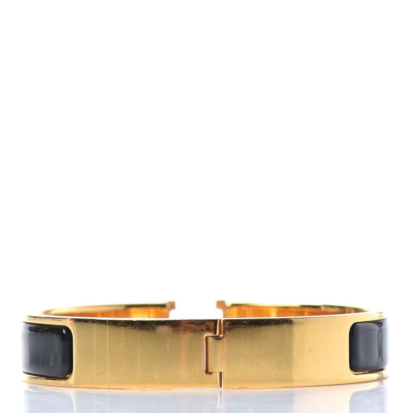 Enamel Narrow Clic Clac H Bracelet PM Black
