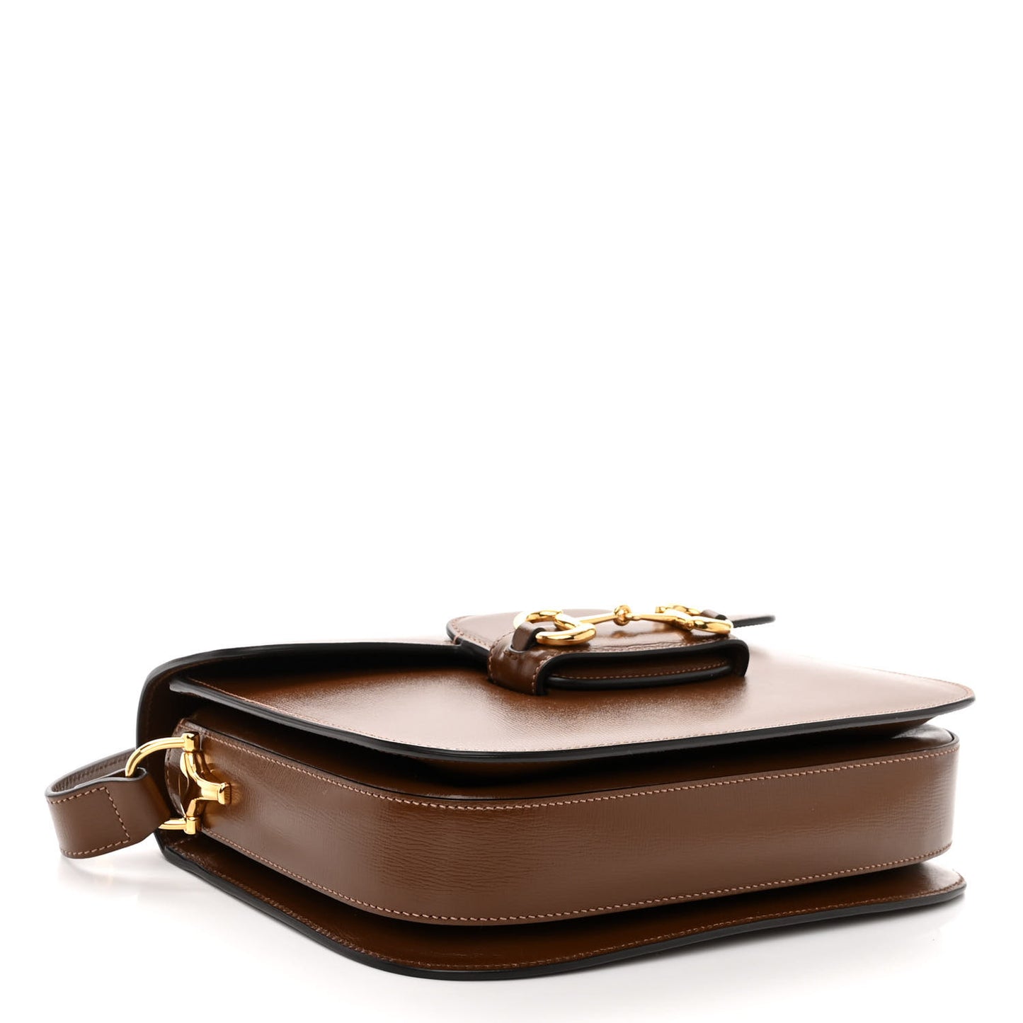 Azalea Calfskin Horsebit 1955 Shoulder Bag Brown Sugar