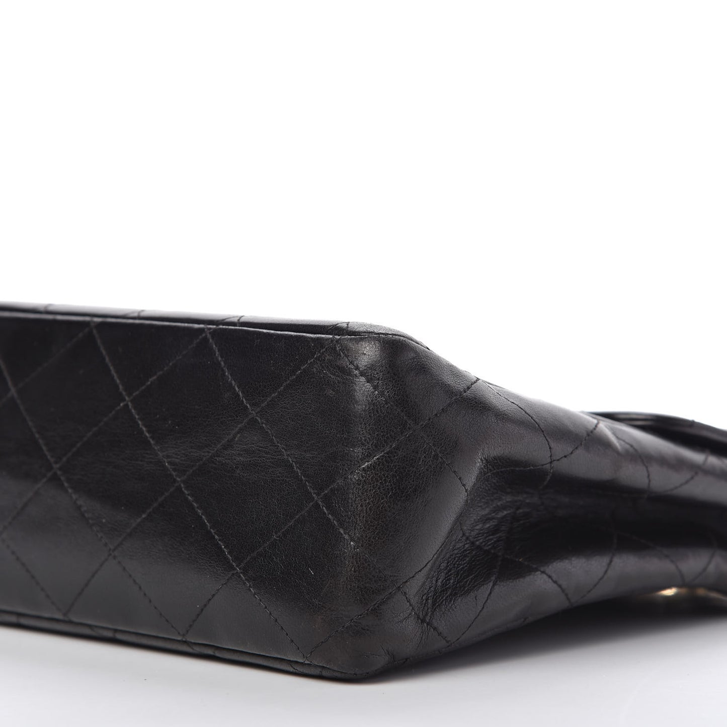 Lambskin Quilted XL Jumbo Single Flap Black