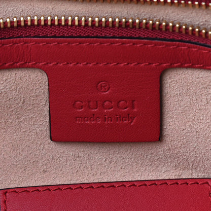 Gucci GG Supreme Monogram Kingsnake Heart Embroidered Medium Boston Hibiscus Red 5 of 9