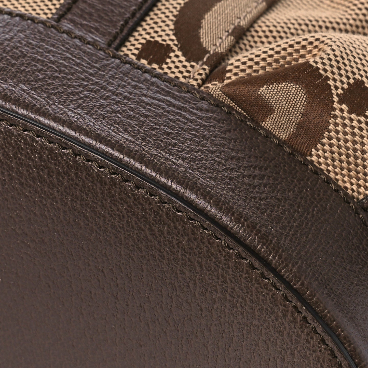 Monogram Jumbo GG Textured Dollar Calfskin Web Double Buckle Backpack Camel Ebony New Acero