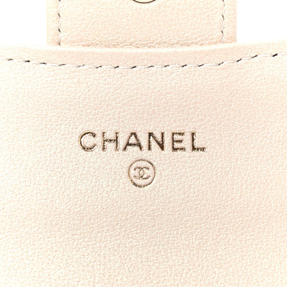 Chanel Iridescent Calfskin Quilted Flap Card Holder Wallet Beige 5 of 8